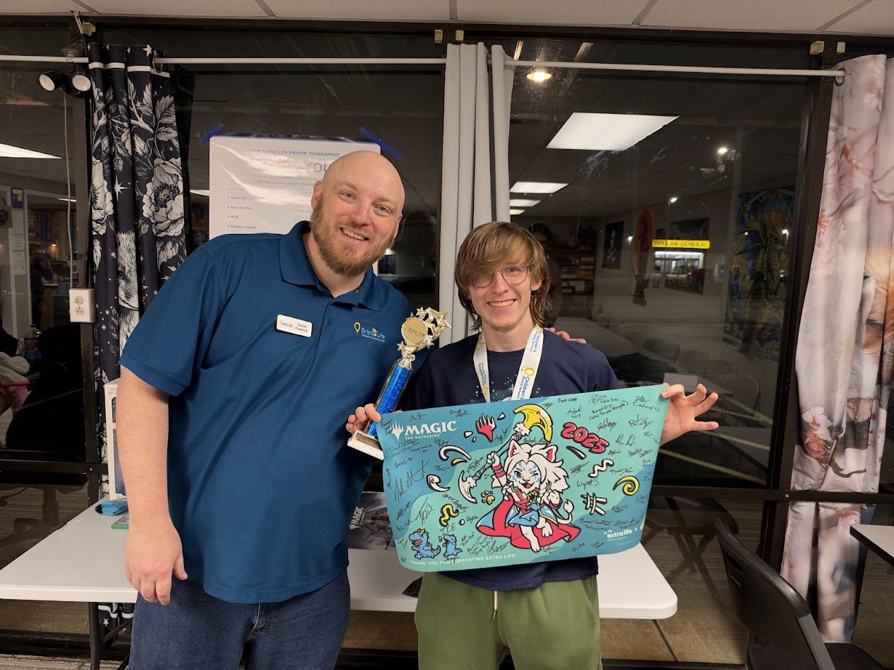 Award presentation at the 2026 Extra Life Pauper event